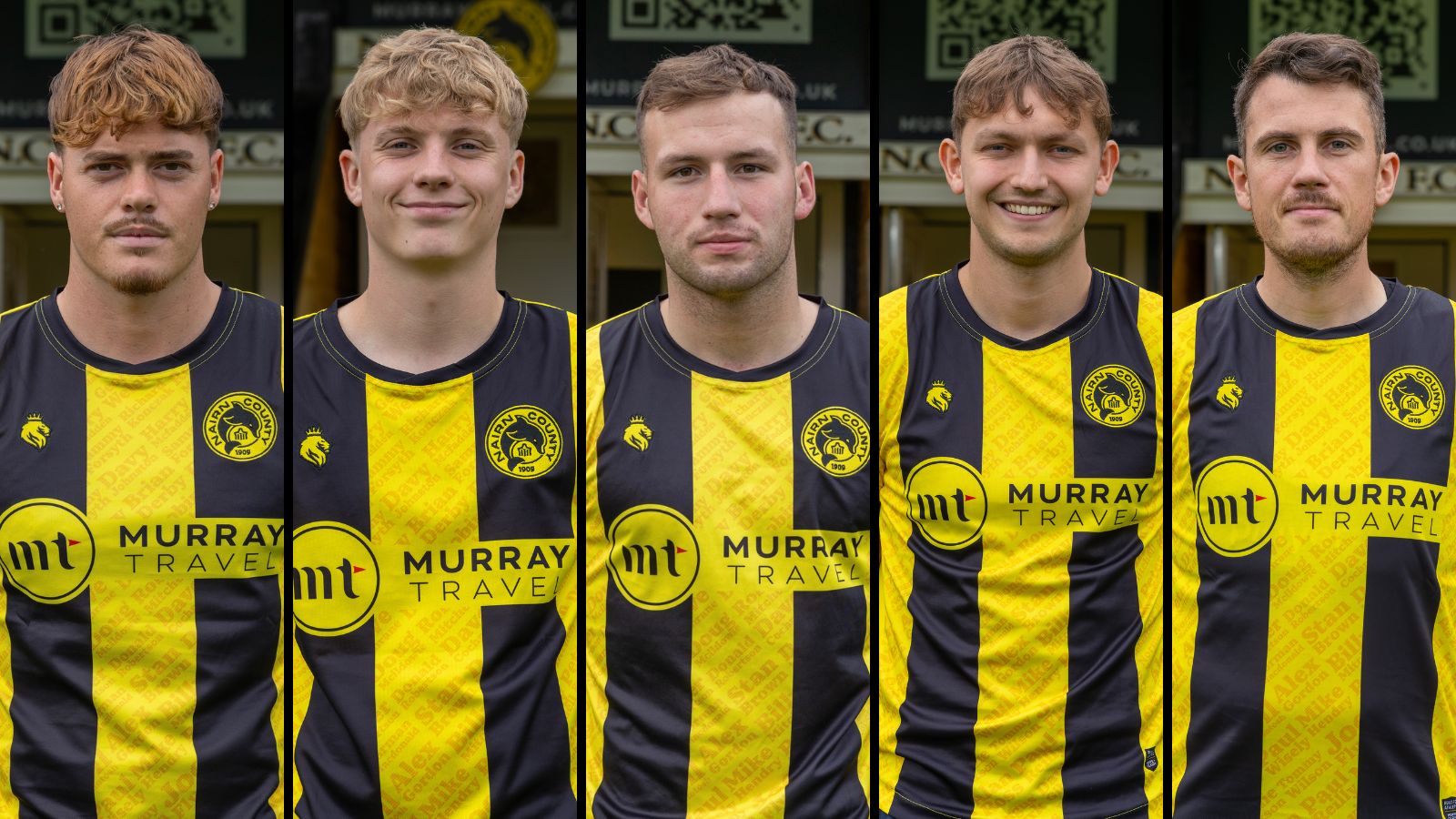 Ben Barron, Calum Mackay, Jamie Carnihan, Millar Gamble and Angus Dey are award winners for Nairn County